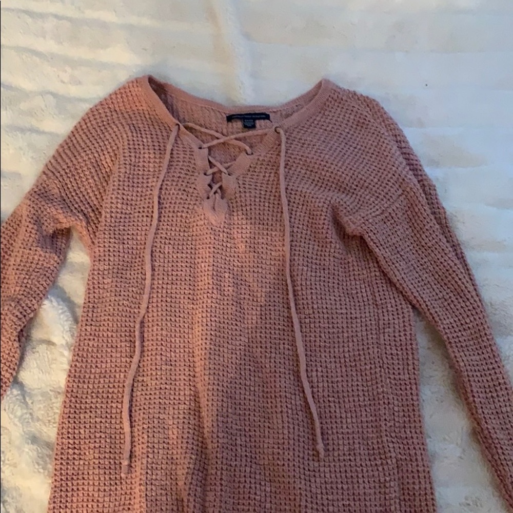 Crochet pink sweater